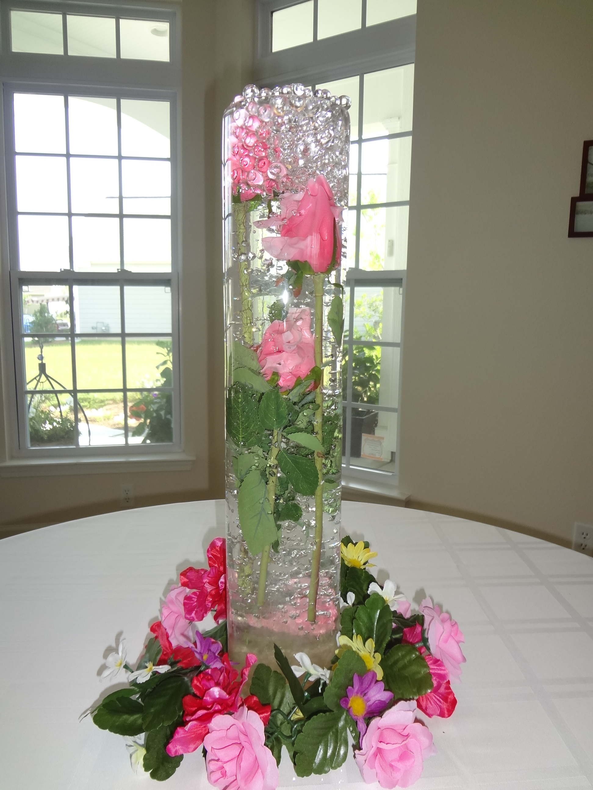 vase decor Purple gel beads store water for flowers 