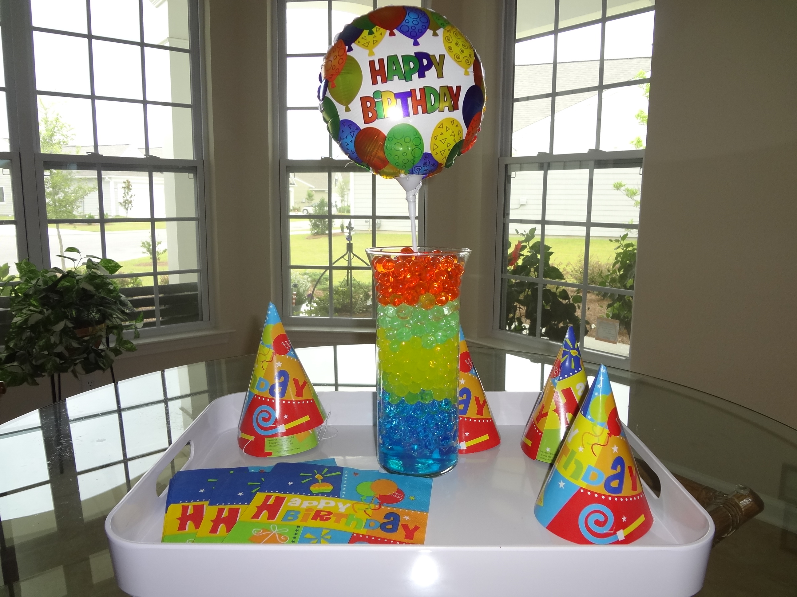 Creating a Birthday Centerpiece using Colorful Water Gel Crystals